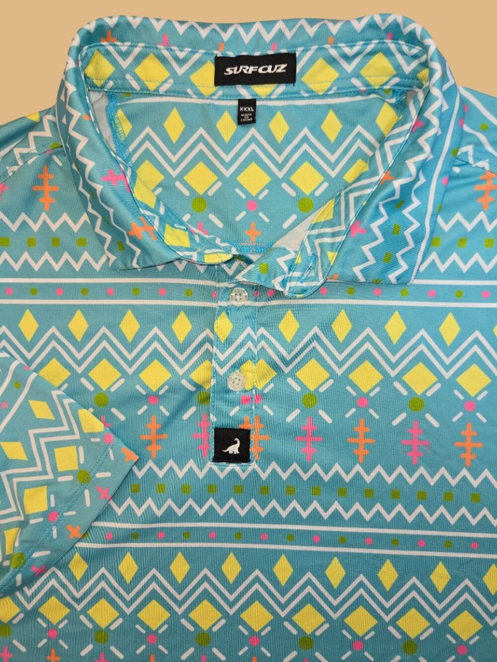 SurfCuz Mens Southwestern Geometric Print Polo Size 3XL